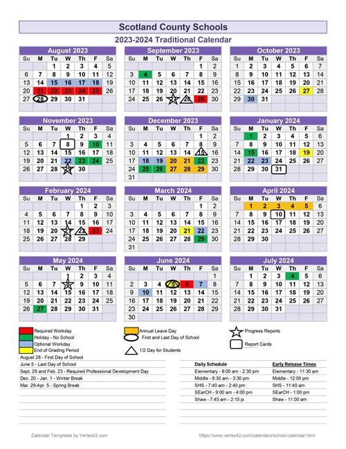 Scotland County Schools Calendar 2024